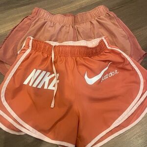 Nike Women's Athletic Shorts in Coral and Peach